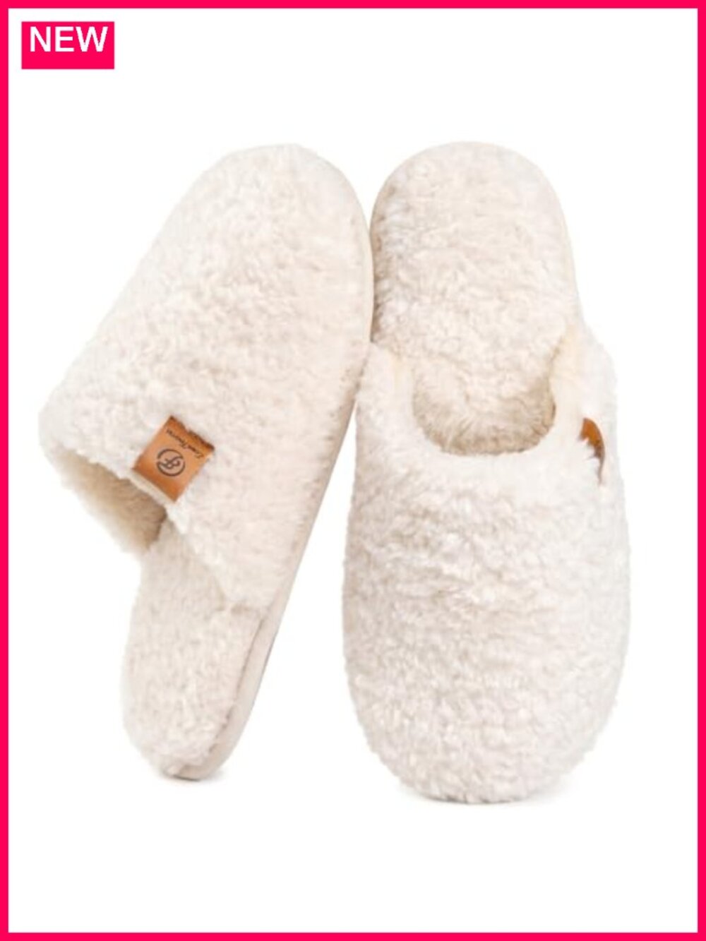 Fuzzy Wool-Like Slippers with Memory Foam - Warm Cozy Indoor House Shoes